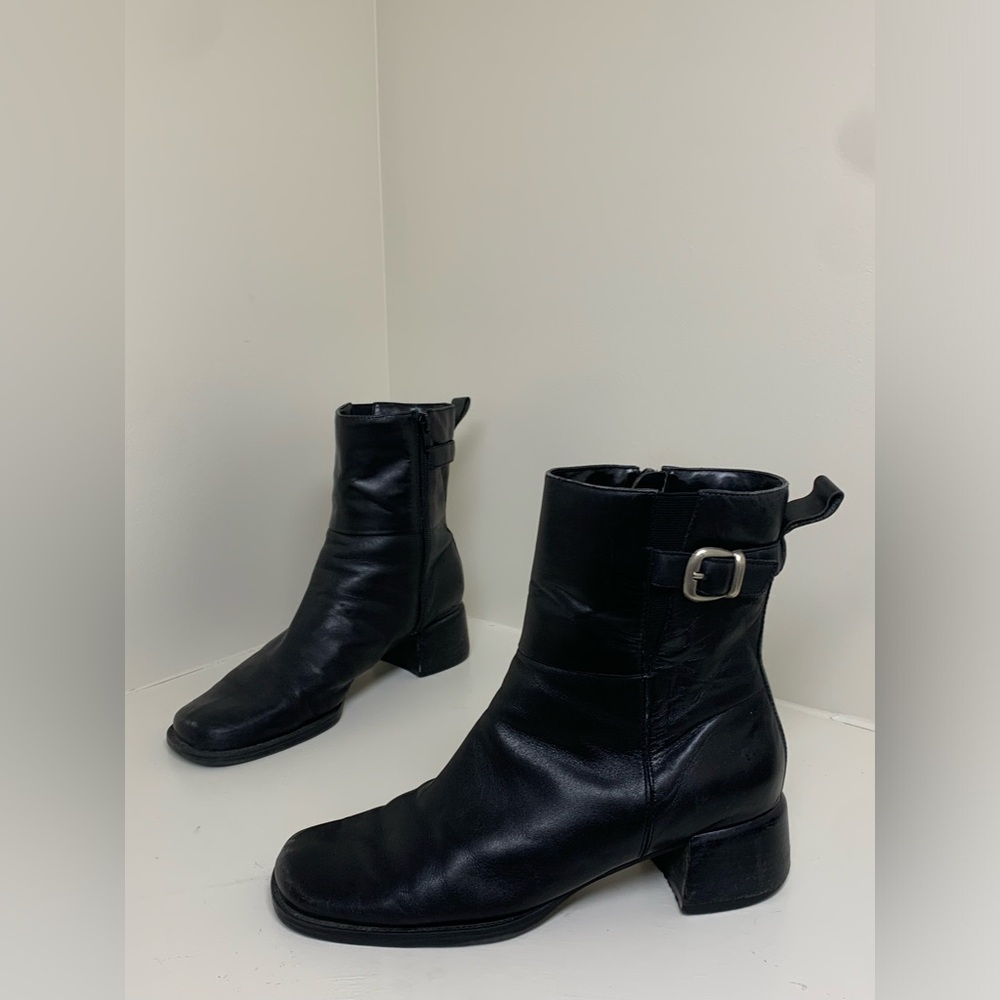 Black Leather Ankle Boots